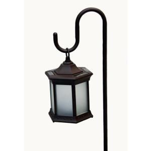 Six Sided Frosted Glass Solar Lantern with Shepherds Hook SL FGSH