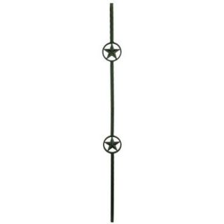 44 in. x 5/8 in. Black Iron Double Star Baluster 5001580