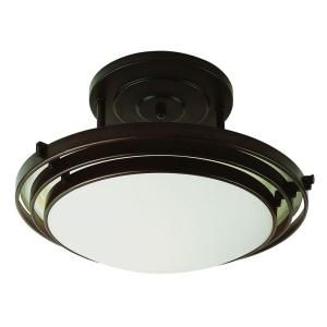 Filament Design Cabernet Collection 1 Light Oiled Bronze Semi Flush Mount with White Frosted Shade CLI WUP259101