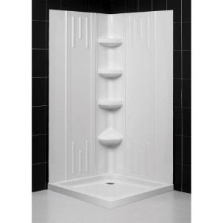 DreamLine QWALL 2 29 7/8   40 1/2 in. D x 29 7/8 in.   40 1/2 in. W x 72 7/8 in. H Standard Fit Shower Kit with Back Wall in White SHBW 1241720 01