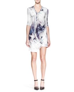 Womens Tidal Printed Jersey Dress   Helmut Lang