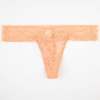 Allover Lace Thong Coral In Sizes Large, M/L, S/M, Medium, Small For Women 2433