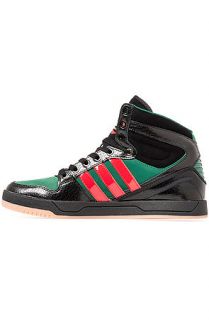 adidas Sneaker Court Attitude in Black, Light Scarlet and Dark Green
