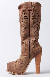 Jeffrey Campbell Boots Suede Cowboy in Beige