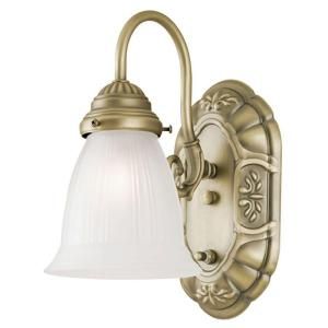 Westinghouse 1 Light Oyster Bronze Interior Wall Fixture with On/Off Switch and Frosted Ribbed Glass 6751200