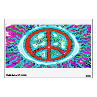Abstract Trippy Peace Sign Wall Stickers