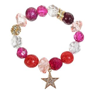 MIXIT Star Charm Stretch Bracelet, Pink