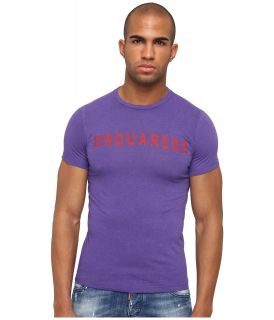 DSQUARED2 Cotton Linen Sexy Slim Fit Tee Mens Short Sleeve Pullover (Purple)