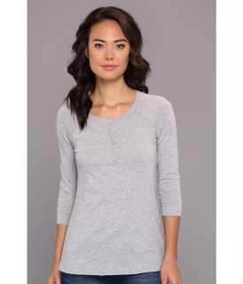 LAmade 3/4 Sleeve Henley Womens Long Sleeve Pullover (Gray)