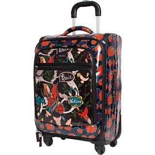 Artist Circle Rolling Carry On Black Peace Print   Sakroots Small Rolli