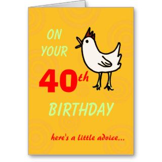 Spring Chicken 40th Birthday Cards