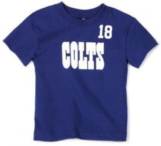 NFL Boys' Indianapolis Colts Peyton Manning Name & Number Tee Shirt (Blue, 5/6)  Sports Fan T Shirts  Clothing