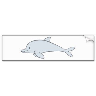 Custom Cute Swimming Dolphin Cartoon Bumper Sticker