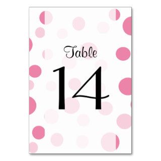 Table Numbers Artistic Chic Retro Dots Spots Pink Table Card
