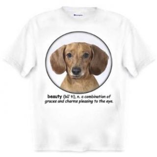 Dachshund "Beauty" Adult T Shirt: Novelty T Shirts: Clothing
