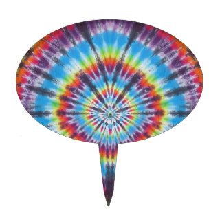 Time Travel Tunnel Tie Dye Cake Toppers