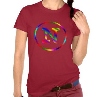 Letter N Rainbow Tee Shirts