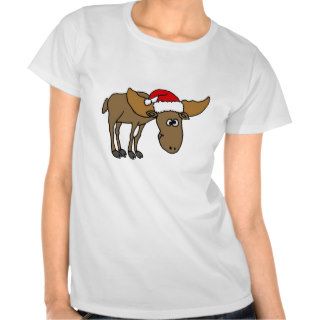 Funny Christmas Moose Cartoon Tee Shirts