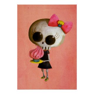 Little Miss Death with Cupcake Poster