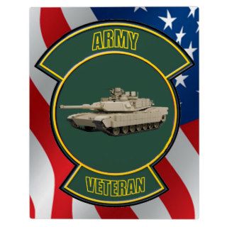 Army Veteran M1A1 Abrams Tank Plaque