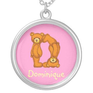 Initial D~Bear Letter Necklace~Customize Name