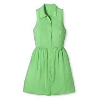 Merona Womens Woven Sleeveless Shirt Dress   Pristine Green   14