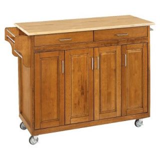 Kitchen Cart: Home Styles Kitchen Cart with Wood Top   Cottage Medium Brown