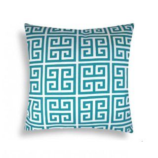 Domusworks Greek Key Pillow, Emerald Blue : Patio Furniture Pillows : Patio, Lawn & Garden