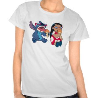 Lilo & Stitch's Lilo and Stitch Eating Ice Cream Shirts