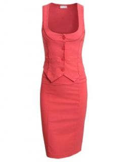 LE3NO Womens Fitted Vest and Skirt Suit Set at  Womens Clothing store: