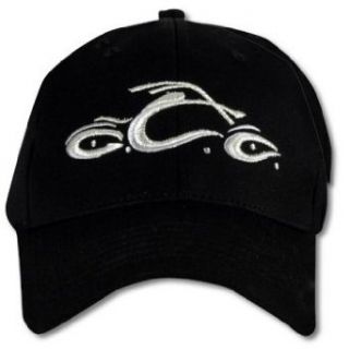 Black Logo Embroidered Hat by Orange County Choppers (Black w/ Silver / L/XL): Clothing