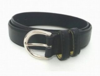 Women's 1' Skinny Jean Black Leather Belt MEDIUM Apparel Accessories Clothing