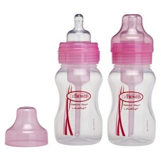 Dr. Browns Natural Flow 8oz 2pk Wide Neck Polypropylene Baby Bottle   Pink