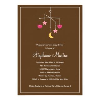 Precious Mobile Baby Shower Invitation   Pink