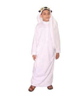 Kinder Araberkostüm Kostüm Araber Scheich Scheichkostüm Kinderkostüm, weiß (110 116 (4 bis 5 Jahre)): Spielzeug