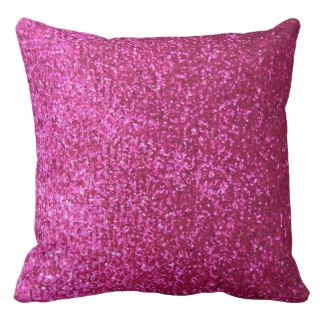 Hot Pink Faux Glitter Throw Pillows