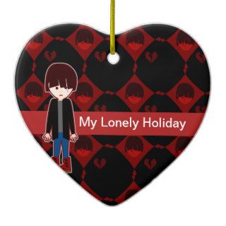 Sad Lonely Emo Boy Christmas Tree Ornaments