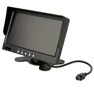 Cooler 7" Zoll TFT Farb Monitor mit direkter Stromversorgung für Kameras mit 12 24 Volt + 145 Grad Aufnahmewinkel+automatischer Einschaltfunktion+2 Videoeingänge: Auto