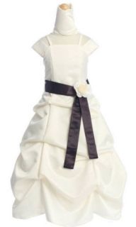 Extravagantes Kleid für Mädchen Größe 140/146 creme/braun SOFORT LIEFERBAR D536: Bekleidung