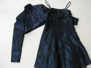 Lemmi/ G.Lehmann Mädchen Kleid mit Bolero mitternachtsblau 491063535, Größe:170: Bekleidung