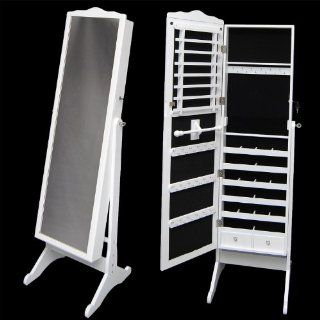 Schminkschrank mit Spiegel Schrank Standspiegel Schmuckschrank Schmuckkommode Weiß 153 cm Höhe: Küche & Haushalt