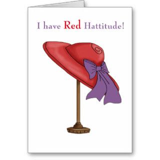 Woman Red Hattitude Card