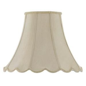 CAL Lighting 16 in. Cream Vertical Piped Scallop Bell Shade SH 8105/16 CM