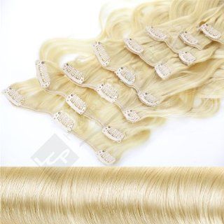 Clip In Extensions Haarverlängerung XXL Set 55 cm   gewellt   Farbton Goldblond: Parfümerie & Kosmetik