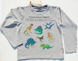 Name it Jungen Langarm Shirt Dinosaurier / Bio Baumwolle ELO 13082012 GREY MELANGE Gr.158 164: Bekleidung