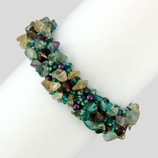 Isabela Stone/ Glass/ Crystal Blossom Mist Bracelet (Guatemala) Bracelets