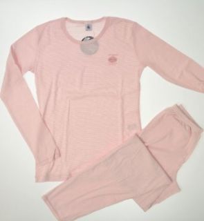 Petit Bateau Pyjama 62859 Mädchen Schlafanzug Gr. 18   176/188 Ringel rosa weiß: Bekleidung