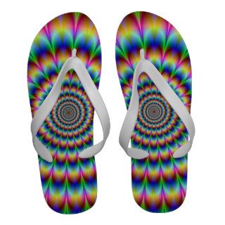 Holographic Optical Illusion Spiral Rainbow Flip Flops