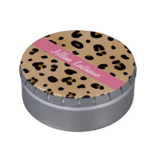 Leopard Print Personalized Jelly Belly™ Tin Candy Tins