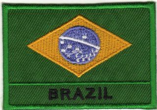 Aufnäher Bügelbild Applikation Iron on Patches Flagge Brasilien Brazil Fahne: Auto